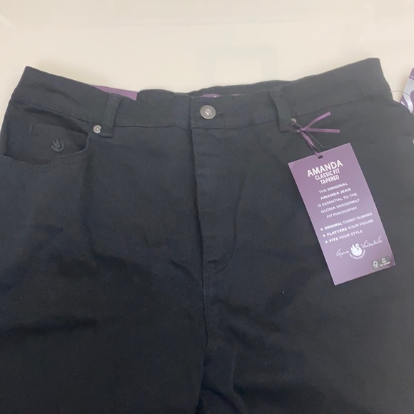 Gloria Vanderbilt AMANDA Classic Fit Tapered Black Jeans sz: 12 NWT - Picture 5 of 7